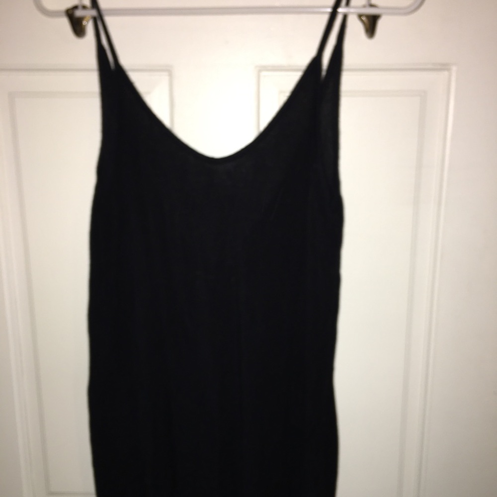Simple black tank, low back